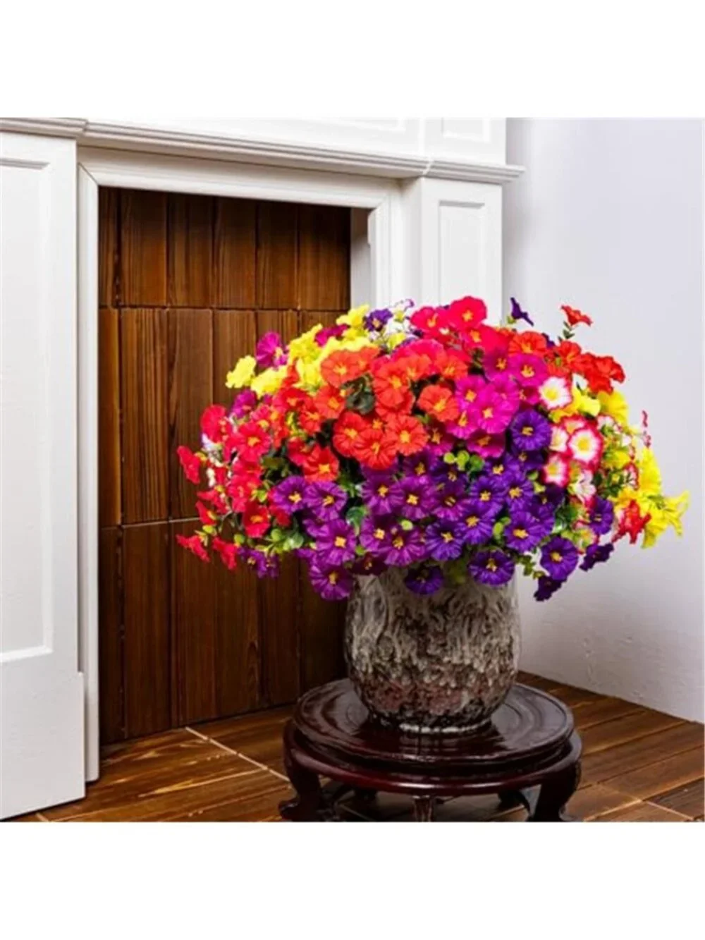 Artificial Morning Glory Flowers Outdoor UV Resistant Faux Garden Plants Decor